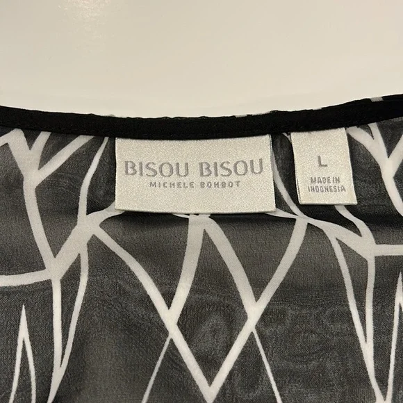 Bisou Bisou Sheer Blouse L - Picture 2 of 6